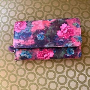 Safe keeper floral multi section wallet